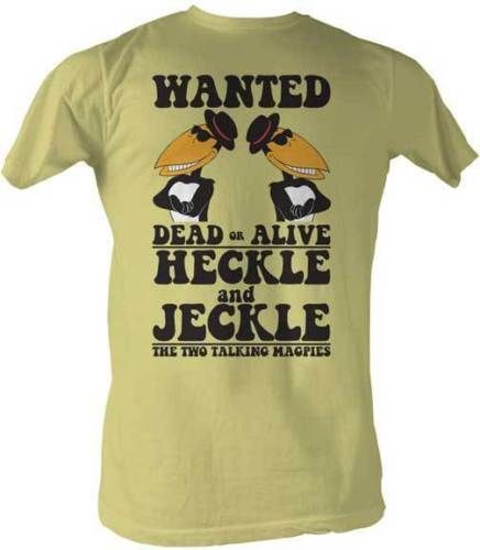 HECKLE AND JECKLE WANTED ADULT TEE SHIRT S   2XL  