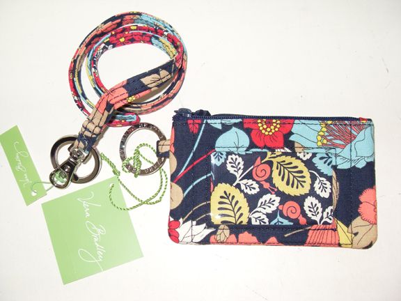 Vera Bradley Zip ID Case and Lanyard Happy Snails  