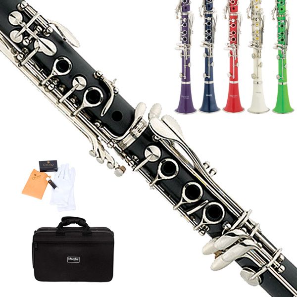 Mendini Black Blue Green Purple Red White Bb Clarinet  