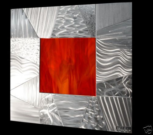 ABSTRACT STAINED GLASS MODERN METAL ART WALL SCULPTURE  