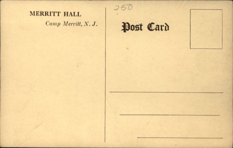 CAMP MERRITT NJ Enlisted Mens Club c1910 Postcard  