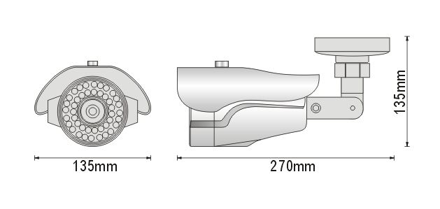 Outdoor camera1/3 Sony Exview HAD II CCD(960H) VF 4 9mm Effio 700TVL 