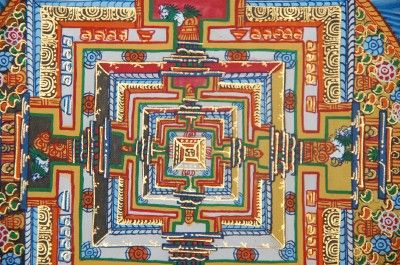 This listing is for a hand painted Kalachakra mandala thangka painting 