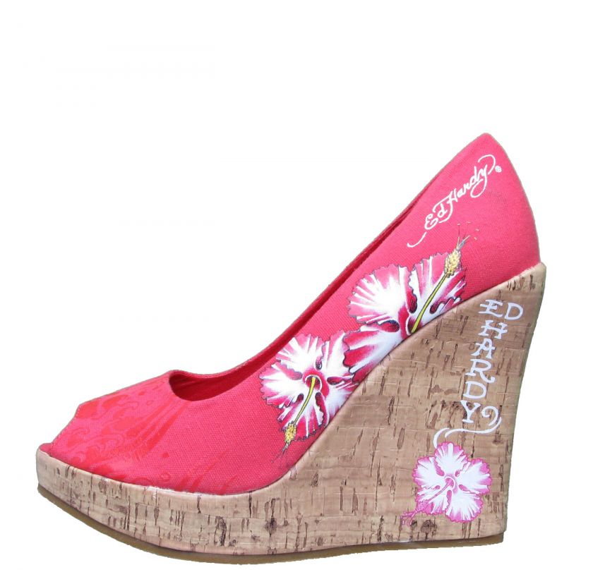 Ed Hardy Coral Coralie Flower Wedge Shoe  