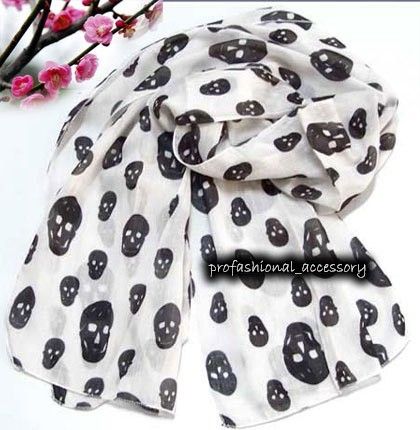 Gothic Skull Head Wrap Scarf Emo Punk Muffler for Xmas  