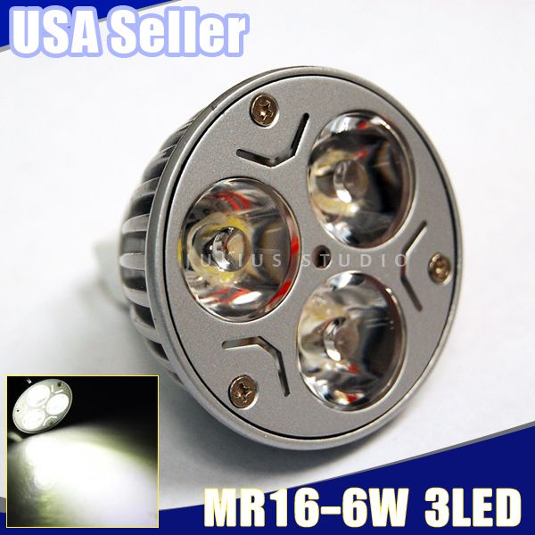 MR16 Day White 6W Energy Saving 3 LED Dimmable Lamp Bulb New 