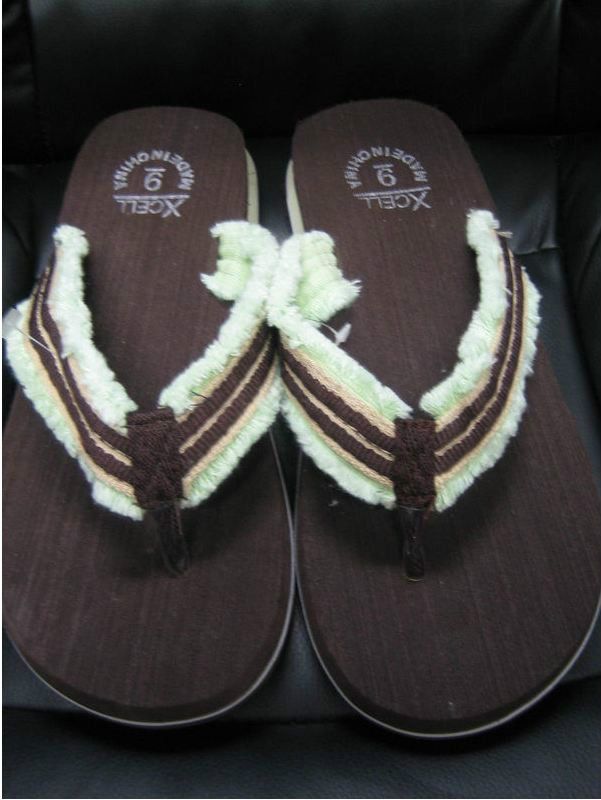 Mens Cushioned Cushion Thong Lightweight Flip Flop Sandals Brown w 