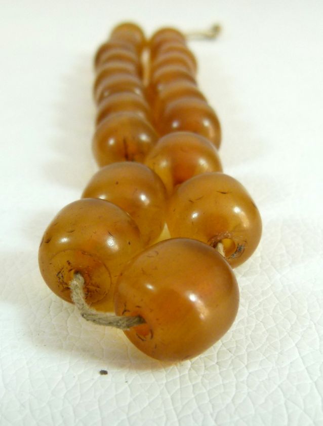 ANTIQUE OTTOMAN TURKISH BUTTERSCOTCH DAMARI AMBER PRAYER WORRY BEAD 