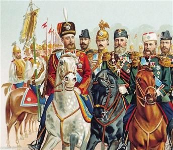 Rare Russian Print Tsar Nicholas II Romanov & Generals  