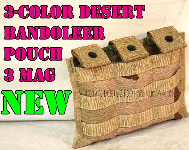 Molle Three Triple 3 Mag Magazine Desert .223 Pouch Pocket DCU  