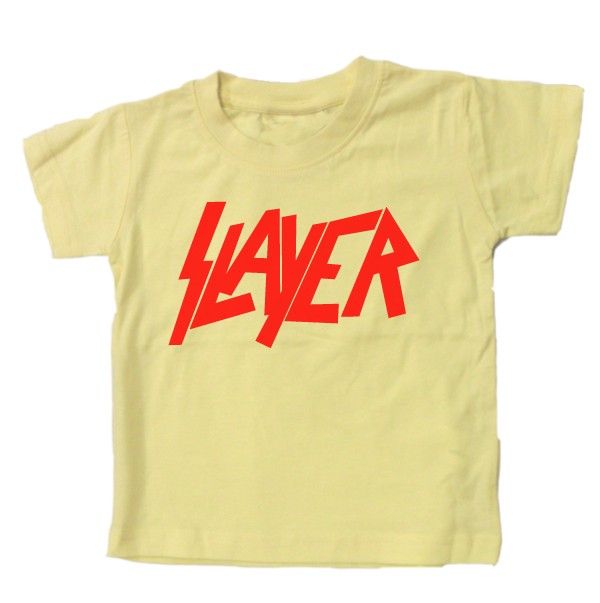 BABY T SHIRT SLAYER ROCK METAL MUSIC PUNK SLOGAN KIDS  