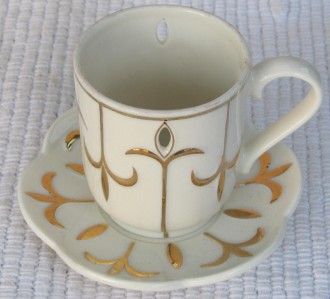 PARTYLITE ESPRESSO DEMITASE CUP & SAUCER TEALITE HOLDER  