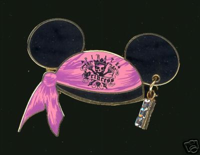 Disney Minnie Mouse Ear Hat Pirate Princess Dangle Pin  