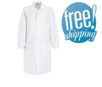 NWT NEW KP70WH MEDICAL CUFFED LAB COAT WHITE XS 8X  