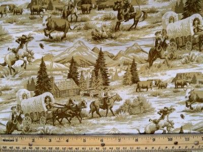 New Cowboy Cattle Drive Cow Western Country Farm Horse Toile Animal 