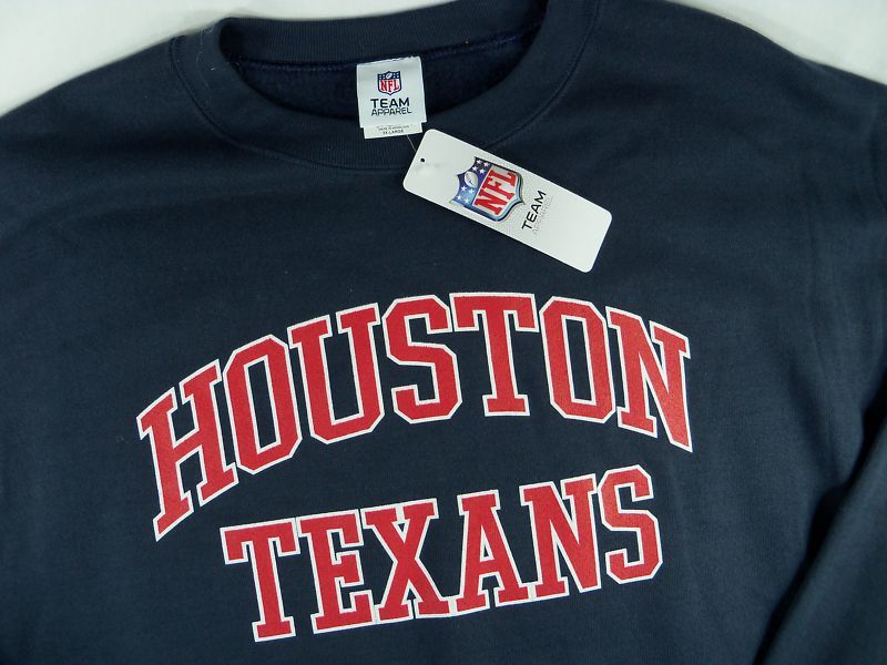 HOUSTON TEXANS HEAVY DUTY SWEATSHIRT L LG LARGE NEW  