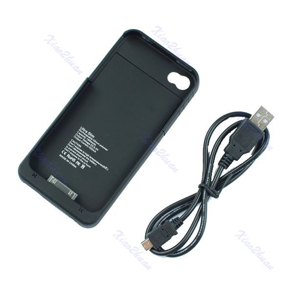   Rechargeable Backup Battery Charger Case Cover For iPhone 4 4S  