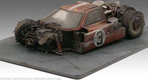 MARIO ANDRETTI BIANCHI FORD GT40 MK IV CRASH Le MANS RARE EXOTO 118 