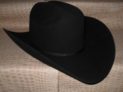 Mens Larry Mahans Black 4x Beaver Fur Felt Cowboy Hat  