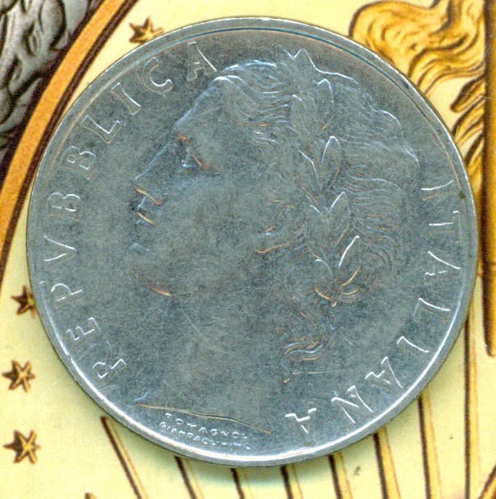 1959 L.100 R LIRE REPUBLICA ITALIANA ITALY COIN  