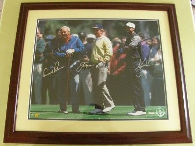 TIGER WOODS JACK NICKLAUS ARNOLD PALMER UDA 16X20 AUTO  