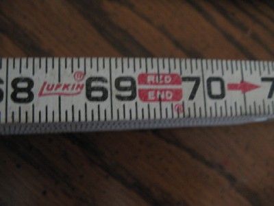 Vintage 72 Lufkin Red End Wood & Brass Ruler Folding Extension  