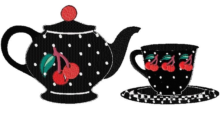   SET,CHERRIES,RED,BLACK & WHITE MACHINE EMBROIDERY DESIGNS  