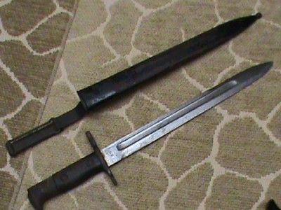 US M1892 Krag Jorgensen Bayonet & Scabbard.1899 dated  