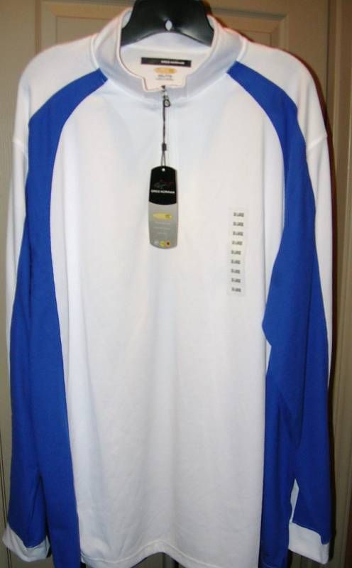 NWT $85 Greg Norman Zip Mock Pullover Shark Logo XXL  