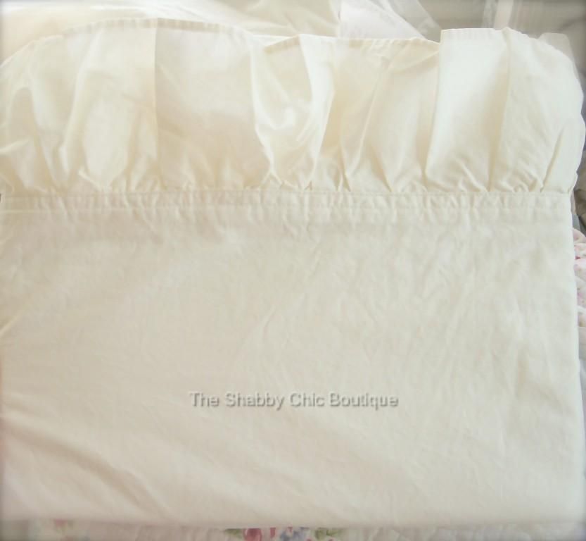 Shabby Romance Vintage Ivory Twin Sheet Set Cottage Ruffle Chic New 15 