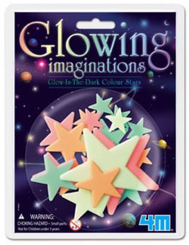 Glow In Dark Colored Stars MultiColor Glowing Star + Putty ToySmith 