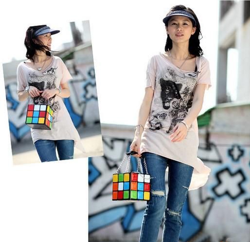 NEW EXQUISITE HANDBAG RUBIKS CUBE PUZZLE TOTE  