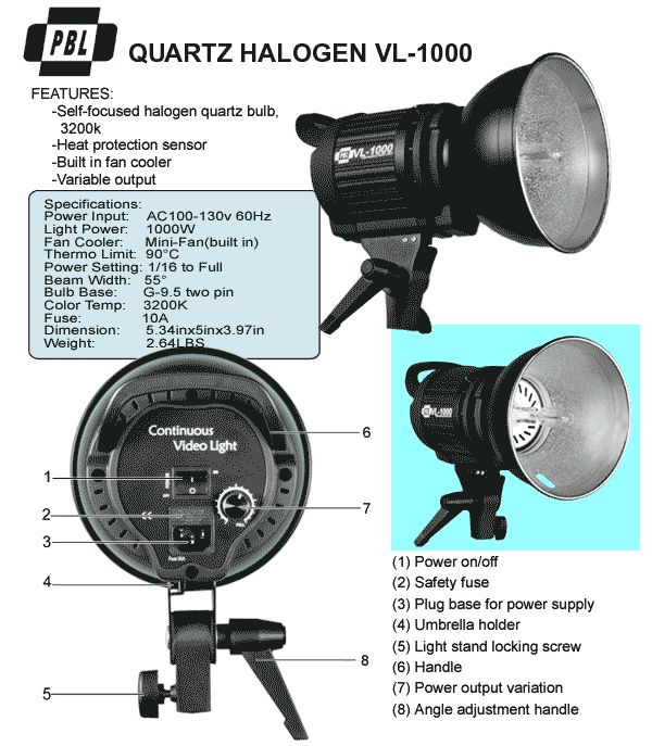 CONTINUOUS STUDIO 3000 WATT VIDEO LIGHT KIT BOOM NEW  