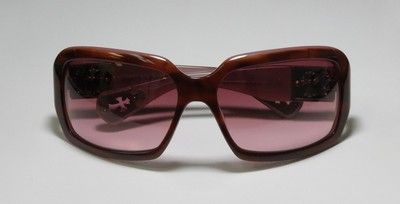   CREAM ELEGANT CARAMEL FRAME PINK LENS SUNGLASSES FAST SHIPPING  