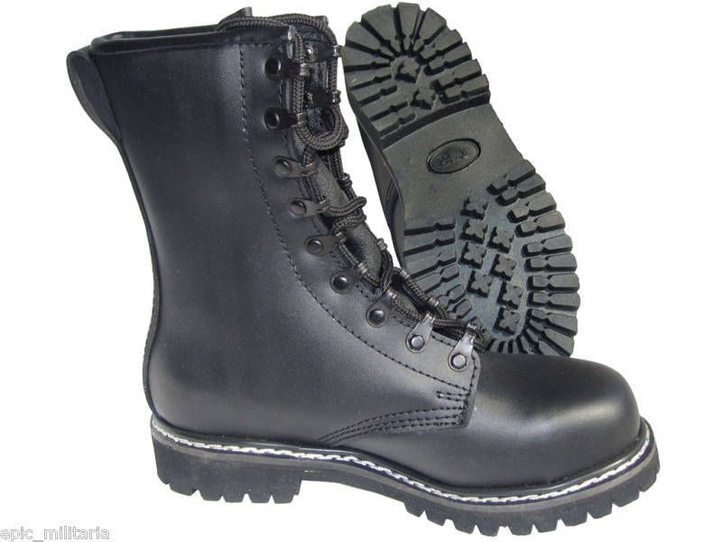 German Army Paratrooper Black Leather Boots   ALL SIZES  