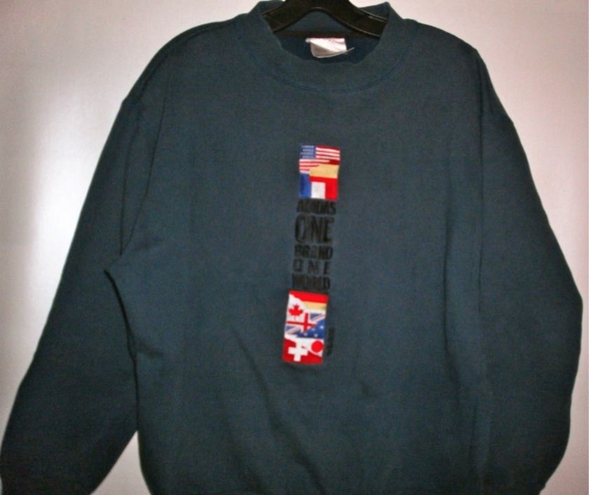 For sale is a vintage Adidas one world one brand sweatshirt that is 80 