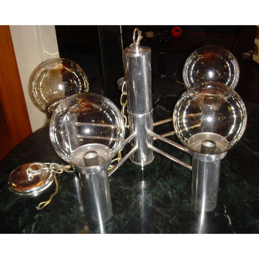 Vintage EJS Lighting Ceiling 5 Light Chandelier Lamp  