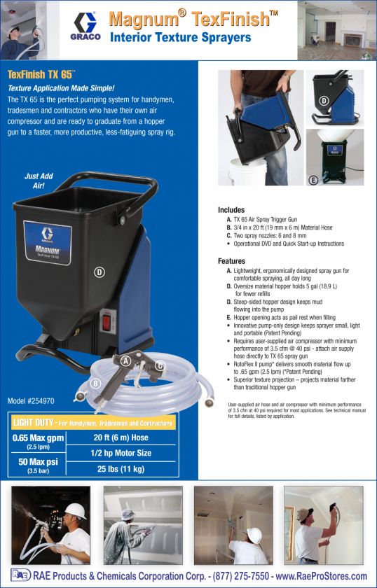 Graco Magnum TexFinish TX 65   Interior Texture Sprayer 633955201668 