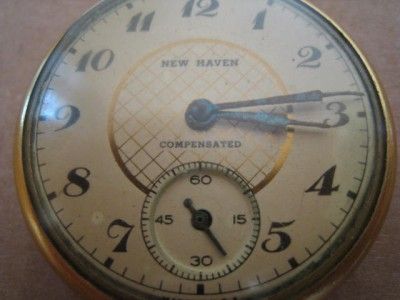 ANTIQUE NEW HAVEN COMPENSATED RAILROAD POCKET WATCH NOT RUNNING FAIR 