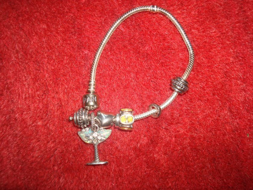 BNWOT PANDORA STERLING SILVER BRACELET WITH CHARMS $235 (SAV $75 