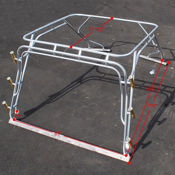 LARSON 0722024 BOAT HARD TOP FRAME W/ GOLD ROD HOLDER  