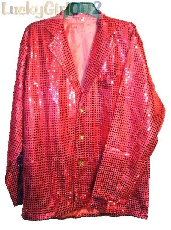 MEN GIRL BAND DJ SEQUIN CABARET PARTY FANCY JACKET PINK  