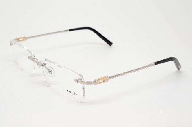 FRED F SAMOA F4 001 RX GLASSES SILVER METAL EYEGLASSES AUTHENTIC 