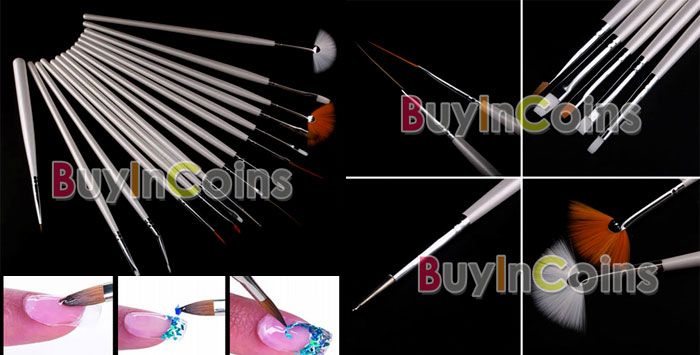 New 15 Nail Art Design Painting Pen Polish Brush Set  