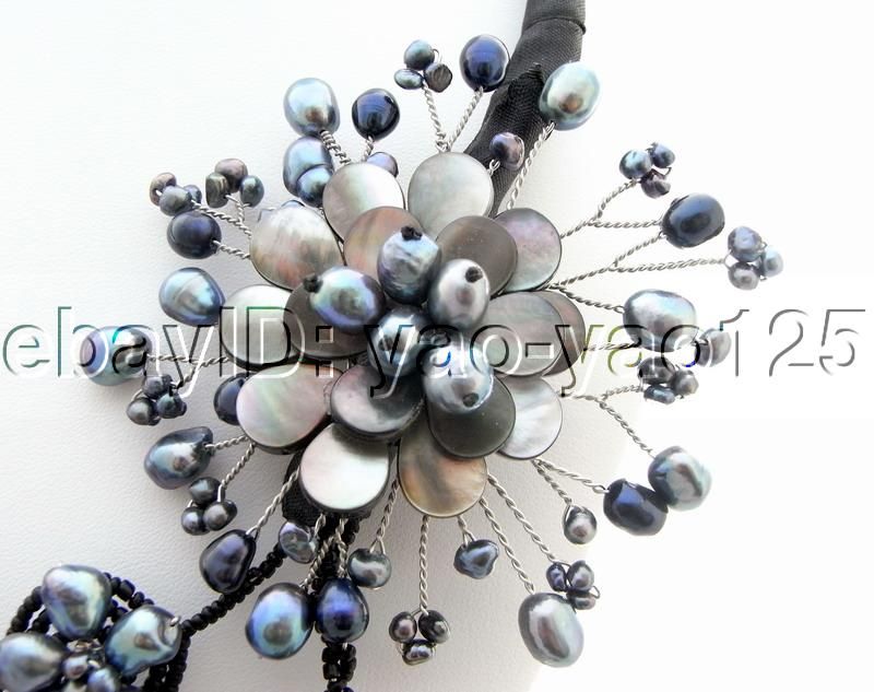   pearl, black multi shape pearl, pear black shell, good quality, high