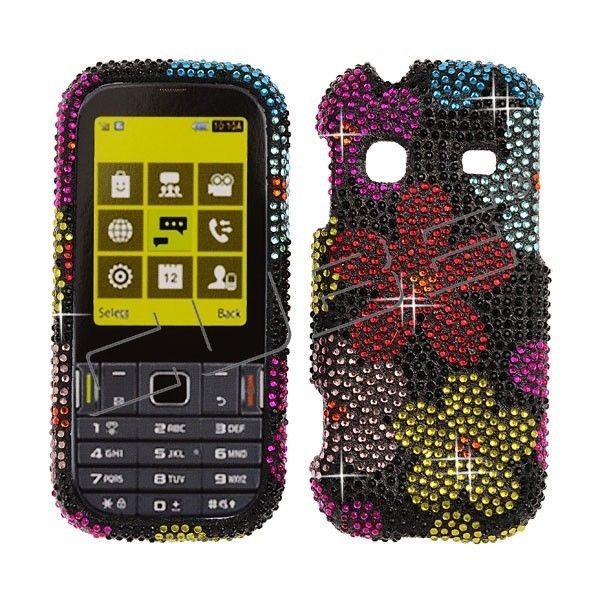 Floral CRYSTAL RHINESTONE DIAMOND BLING COVER CASE 4 Samsung Gravity 