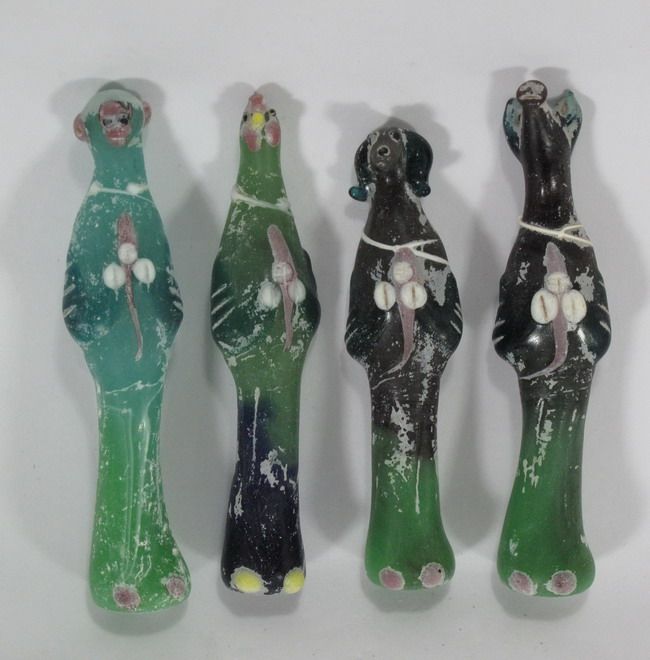 Four pretty China Peking Glass Carved Zodiac Statue  