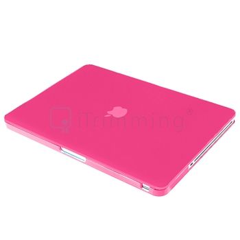 Clear Pink Hard Plastic Snap on Cover Shell Case For Macbook Pro 13 