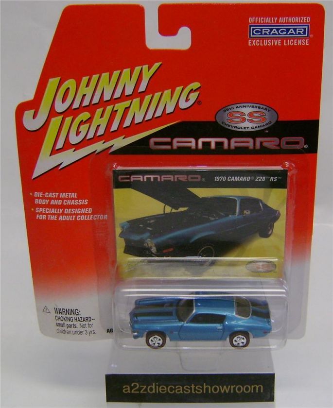 1970 CHEVY CAMARO BLUE JOHNNY LIGHTNING DIECAST 164  