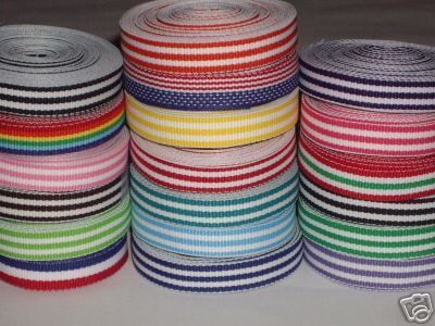 Grab Bag 3/8 Grosgrain Ribbon Stripes 25/50 Yards Bow  